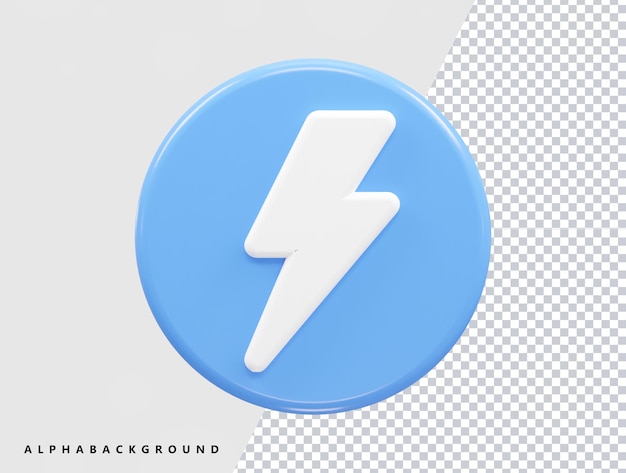 PSD a blue circle with a white lightning bolt on it.