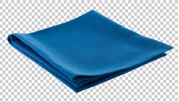 PSD blue cloth napkin isolated on transparent background