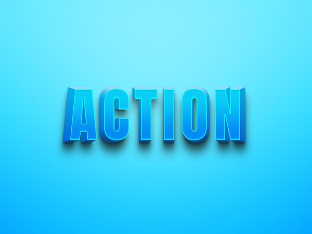 Blue color Action Editable Psd Text Effects