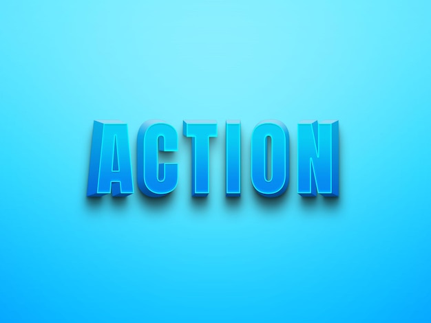 Blue color action editable psd text effects