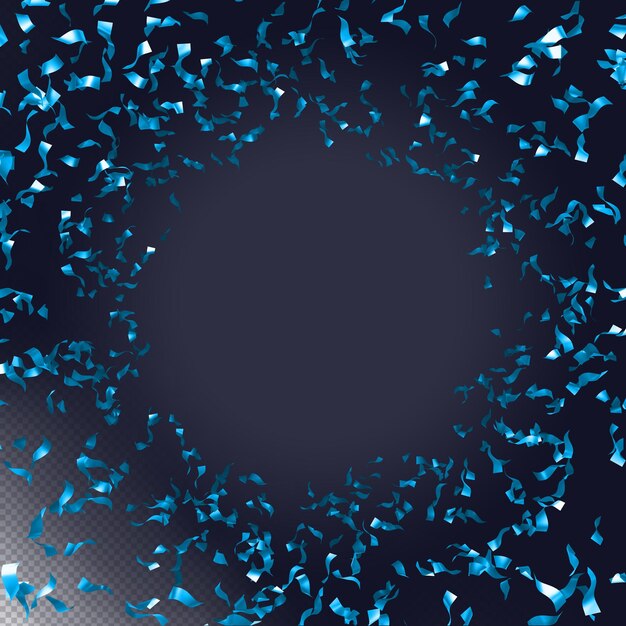 PSD blue confetti for decorations isolated 3d render