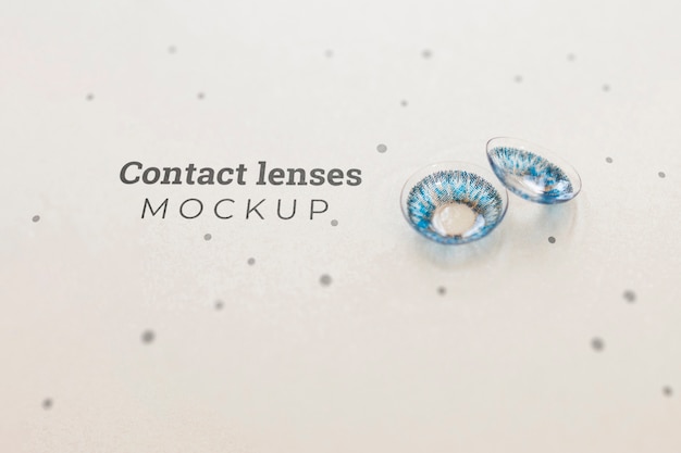 blue contact lenses mock-up