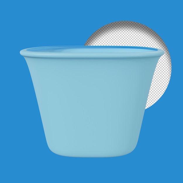 A blue container with water in it and a blue background.