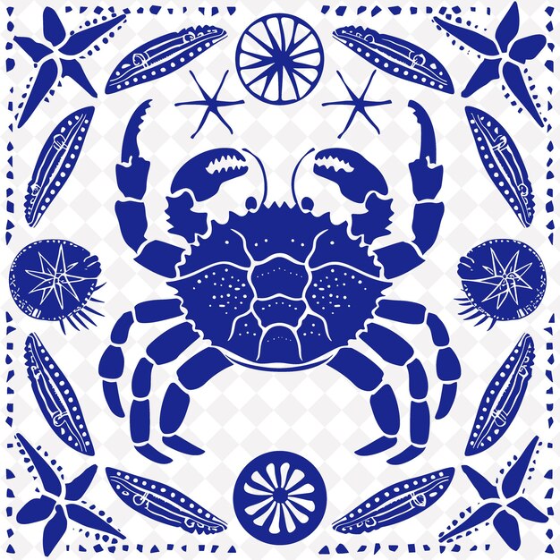 PSD a blue crab with a starfish on it