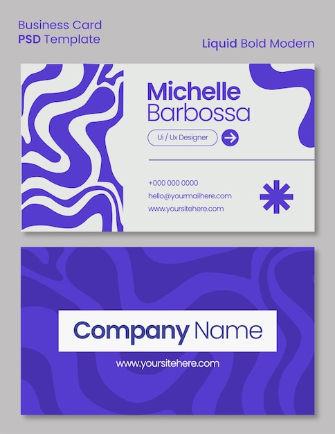 PSD blue creative modern corporate business card template