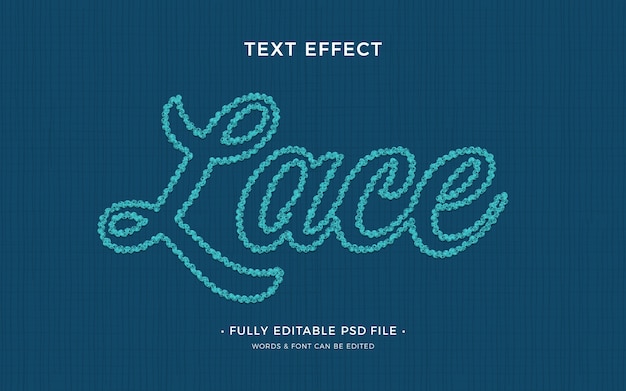 PSD blue crochet logo text effect