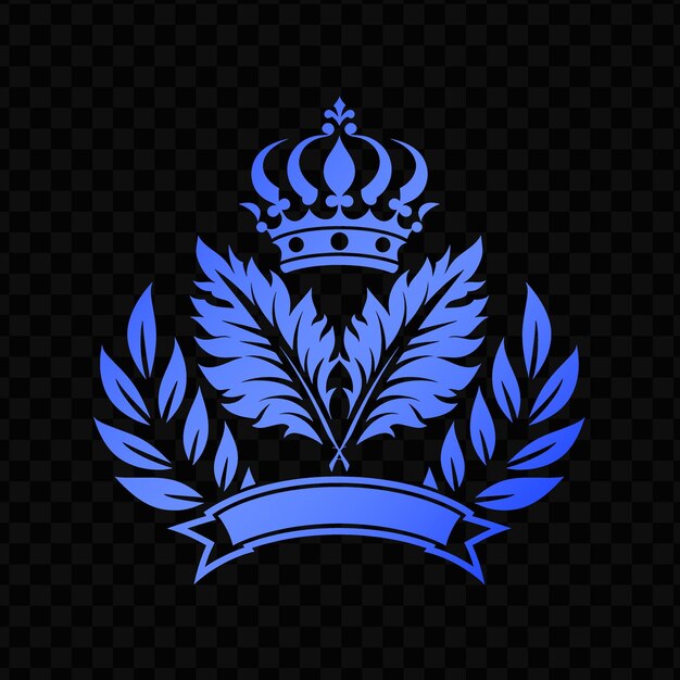 PSD a blue crown with a crown on a black background