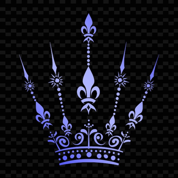 PSD a blue crown with a pattern of the crown on a black background