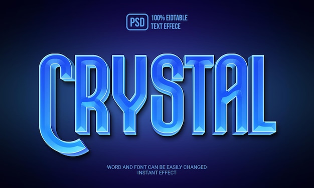 Premium PSD | Blue crystal editable text effect