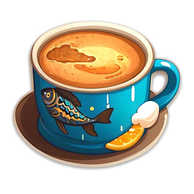 PSD blue cup of coffee icon design psd