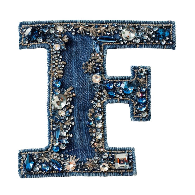 PSD a blue denim jacket with a large letter t on it