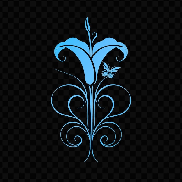 Blue design on a black background