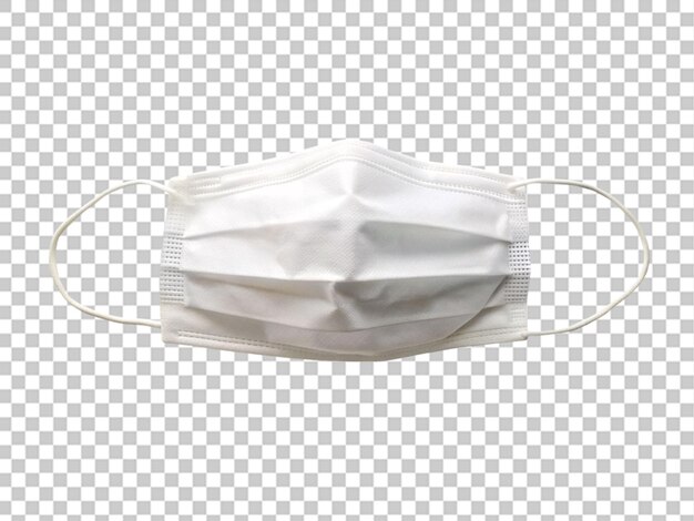 PSD blue disposable surgical face mask on transparent background