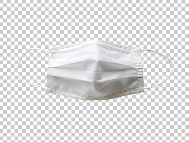 Blue disposable surgical face mask on transparent background