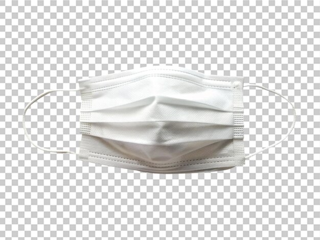 PSD blue disposable surgical face mask on transparent background