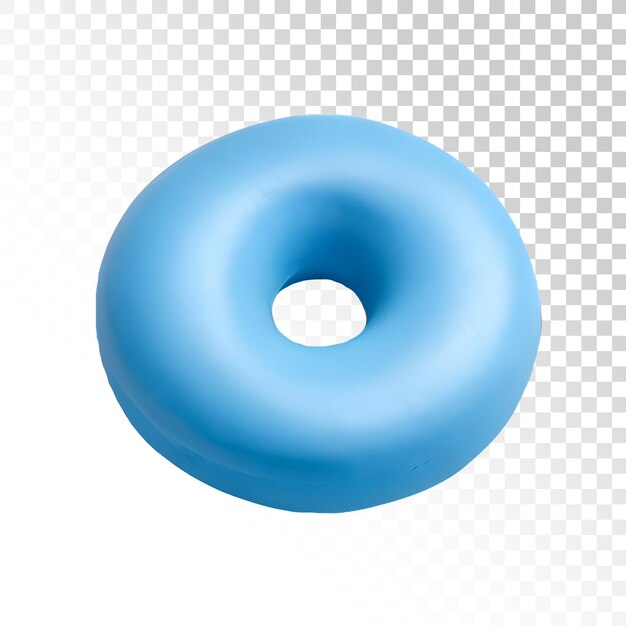 PSD a blue donut with a blue glaze and a white background