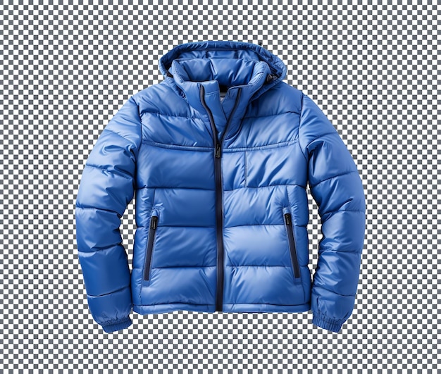 PSD blue down jacket isolated on white background