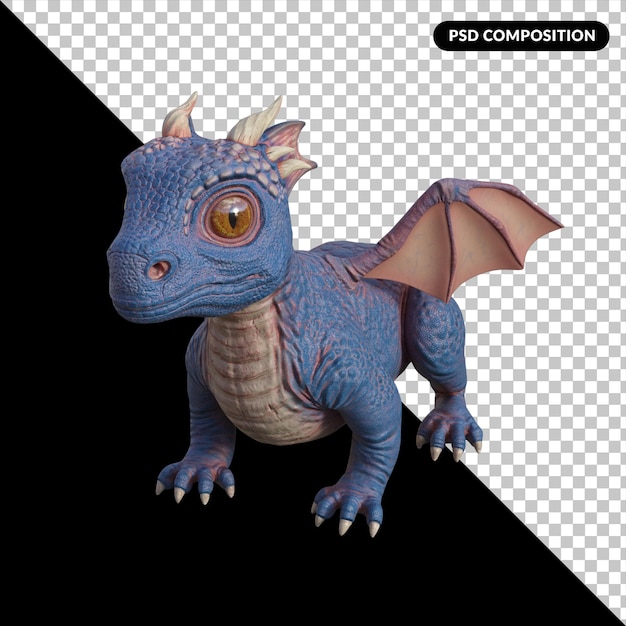블루 드래곤 절연 3d 렌더링