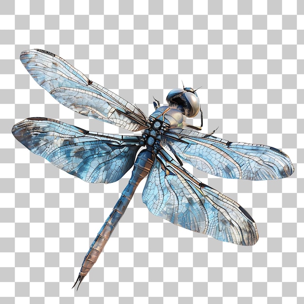 Blue Dragonfly Resting on White Surface