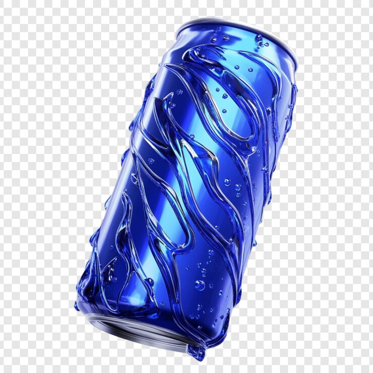 PSD blue drink can liquid design refreshing beverage cool summer