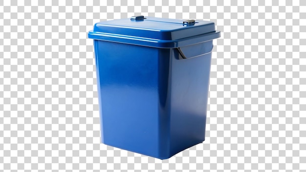 PSD blue dustbin box isolated on transparent background