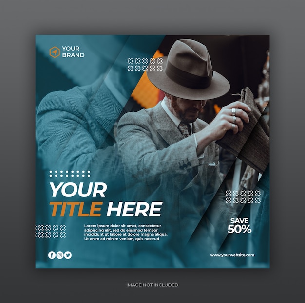 Blue dynamic elegant instagram banner