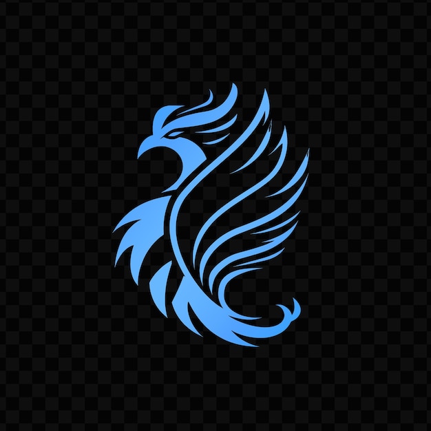 PSD blue eagle on a black background