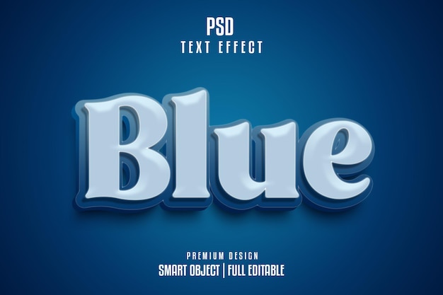 Blue Editable 3D Text Effect Style Template