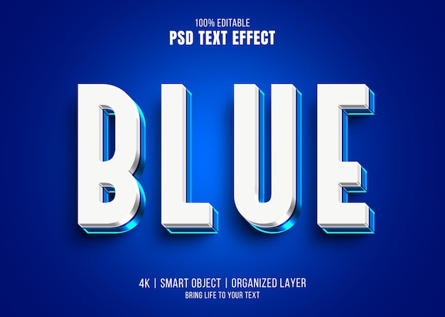 Blue editable text effect