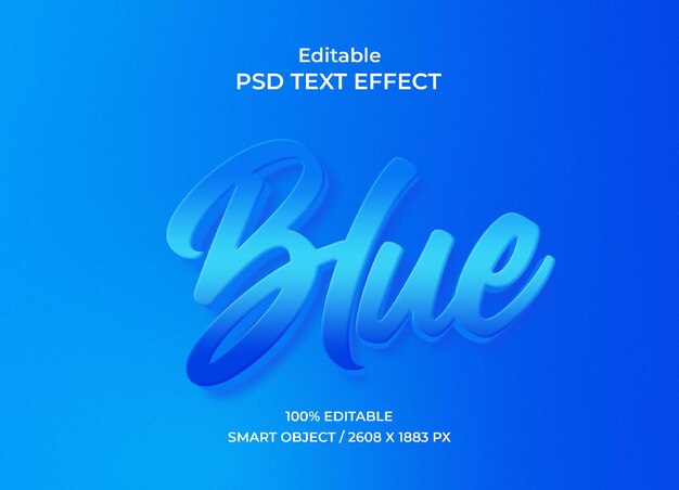 Blue editable text effect