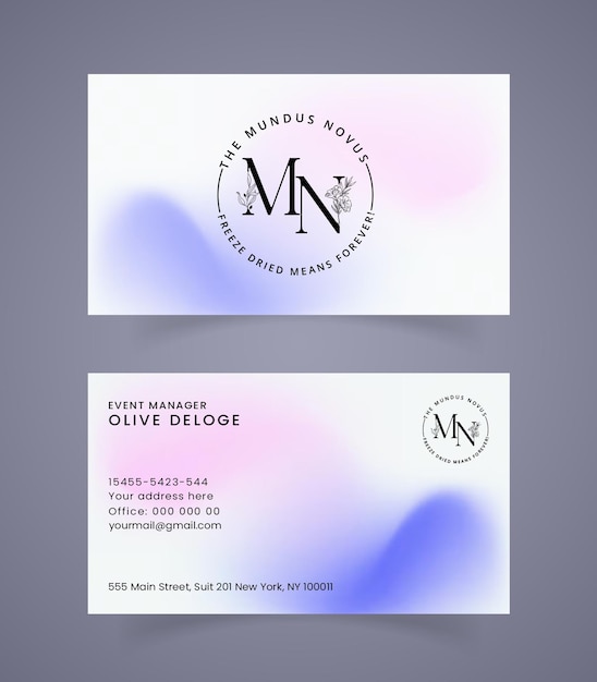 PSD blue elegant company business card template design