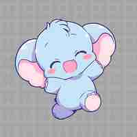 PSD a blue elephant with a pink nose and a blue head that says quot a blue elephant quot