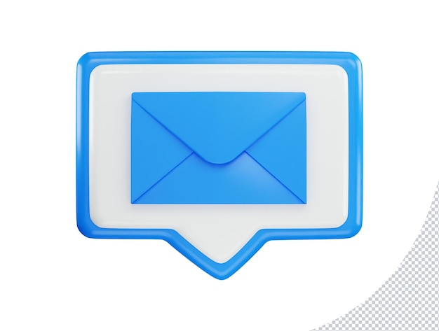 A blue envelope plastic tray with a white plastic cover icon with 3d vector icon illustration