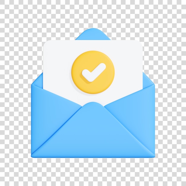 blue envelope with checkmark card icon