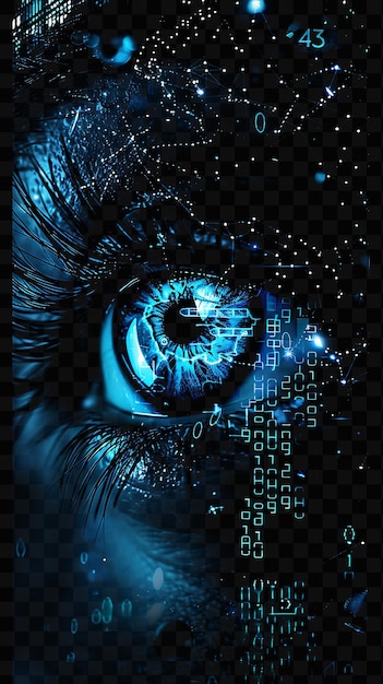 PSD the blue eye of a woman with the stars on the background