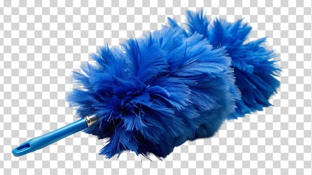 PSD blue feather duster isolated on transparent background