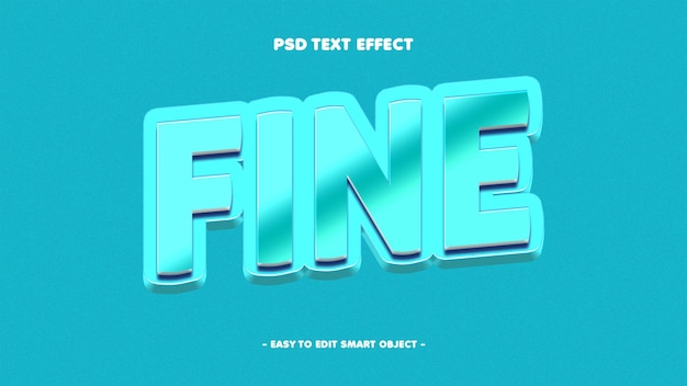 Blue Fine 3D Cartoon Text Effect
