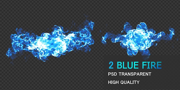 Blue Fire design premium psd