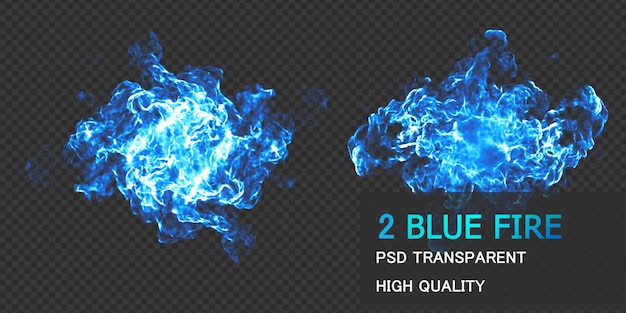 Blue Fire design premium psd