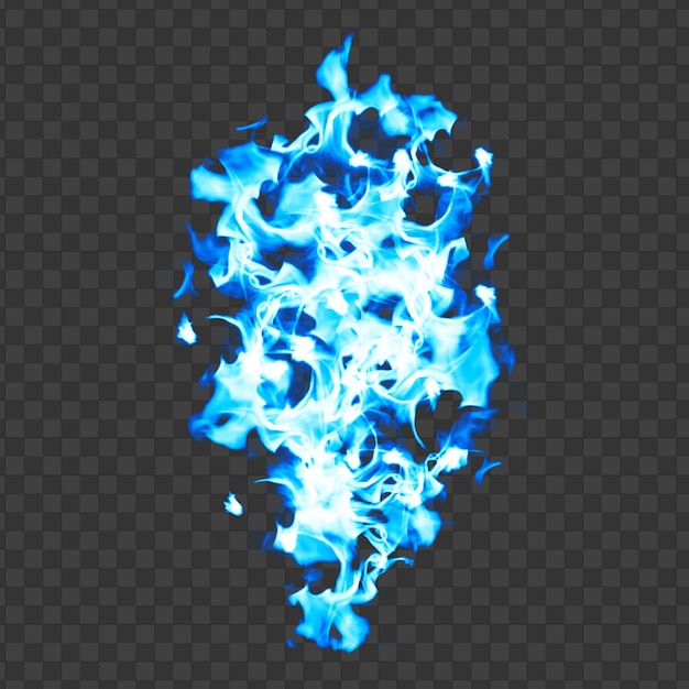 透明な背景に分離された青い火の火花効果