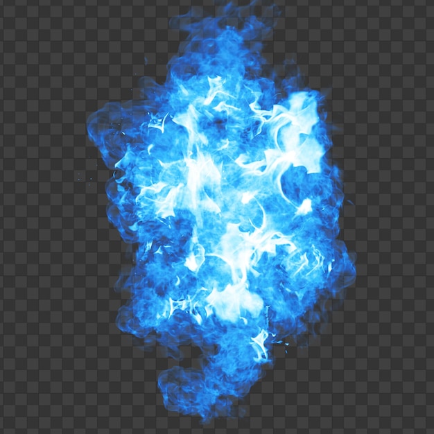 PSD blue fire sparks effect isolated on transparent background