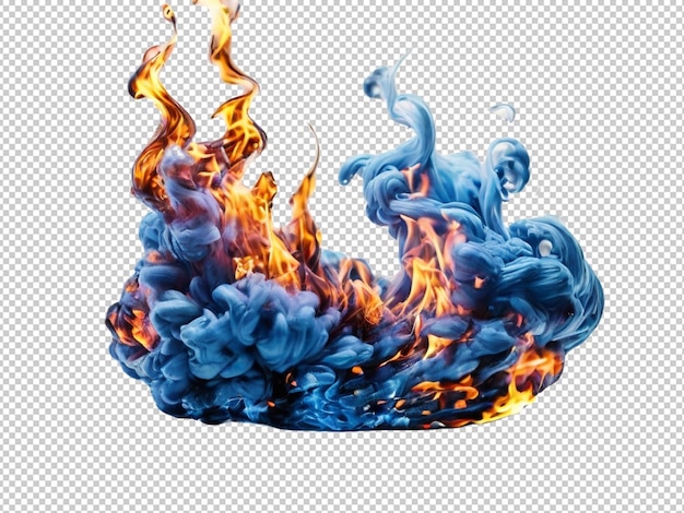 PSD blue fire on transparent background