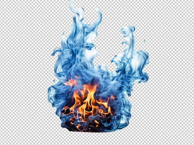 PSD blue fire on transparent background