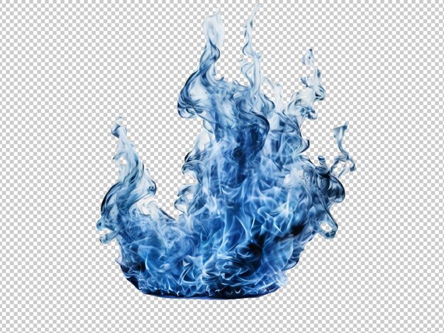 PSD fuoco blu su sfondo trasparente