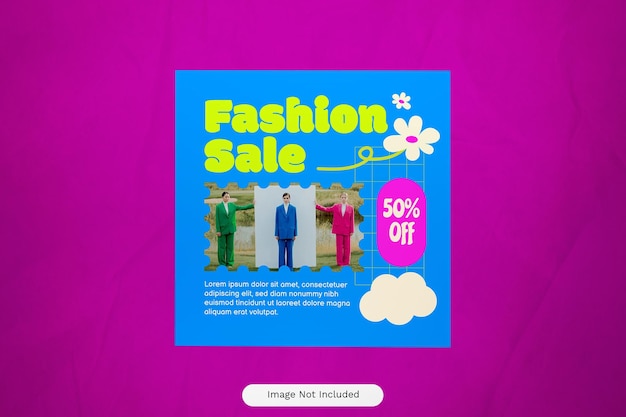 Blue flat design fashion summer sale instagram post 03