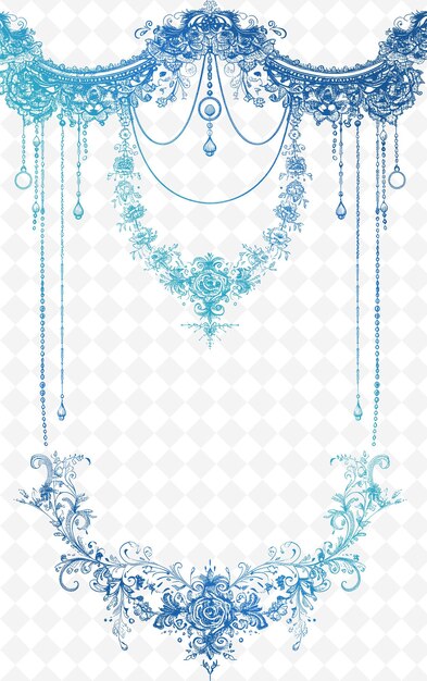 PSD a blue floral design for a chandelier