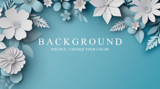 PSD blue flower background