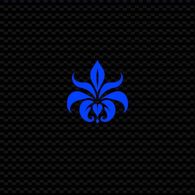 PSD blue flower on a black background