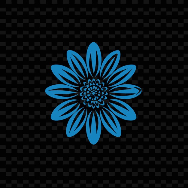 Blue flower on a black background