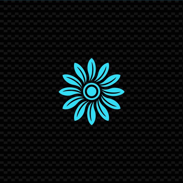 PSD blue flower on a black background